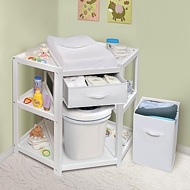 Badger Basket Corner Changing Table with Hamper in Espresso. View a larger version of this product image.