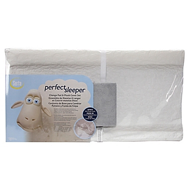 Serta&reg; Perfect Sleeper Changing Pad and Plush Cover in Grey. View a larger version of this product image.