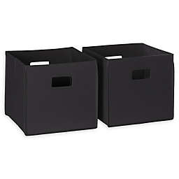 RiveRidge® Home Folding Storage Bins for Kids in Black (Set of 2)