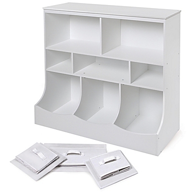Badger Basket Combo Bin Storage Unit with 3 Baskets in White. View a larger version of this product image.