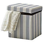 Alternate image 2 for Bee &amp; Willow&trade; Linen Upholstered Stripe Ottoman in Blue