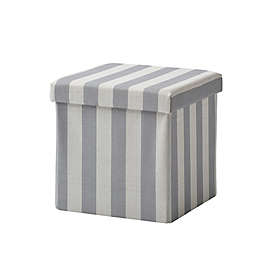 Bee & Willow™ Linen Upholstered Stripe Ottoman in Blue