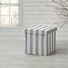 Alternate image 5 for Bee &amp; Willow&trade; Linen Upholstered Stripe Ottoman in Blue
