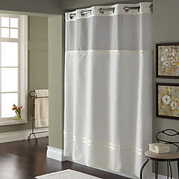 Hookless® Escape 71-Inch x 74-Inch Fabric Shower Curtain and Liner Set in White
