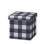 Alternate image 0 for Bee &amp; Willow&trade; Linen Upholstered Plaid Ottoman in Black