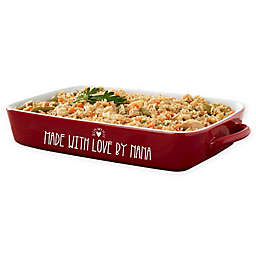 Made With Love 4 qt. Stoneware Casserole Dish in Red