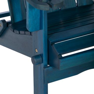 Forest Gate Arvada Acacia Outdoor Folding Adirondack Chair in Navy. View a larger version of this product image.