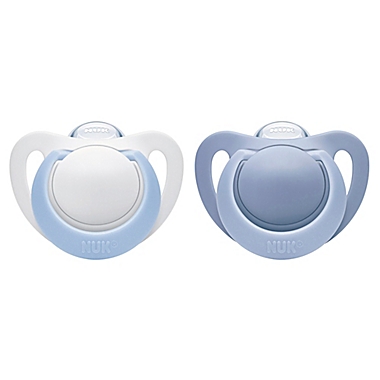 NUK&reg; Newborn Boy 0-2M 2-Pack Orthodontic Pacifiers in Blue. View a larger version of this product image.