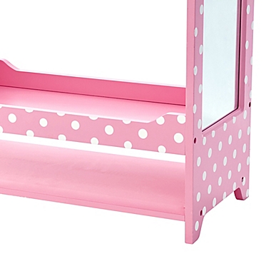 Fantasy Fields by Teamson Kids Polka Dot Bella Dress Up Child&#39;s Armoire in Pink/White. View a larger version of this product image.