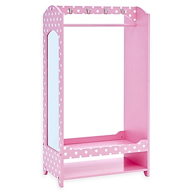Fantasy Fields by Teamson Kids Polka Dot Bella Dress Up Child&#39;s Armoire in Pink/White. View a larger version of this product image.