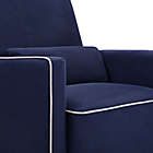 Alternate image 3 for DaVinci Olive Upholstered Swivel Glider with Ottoman in Navy/Grey