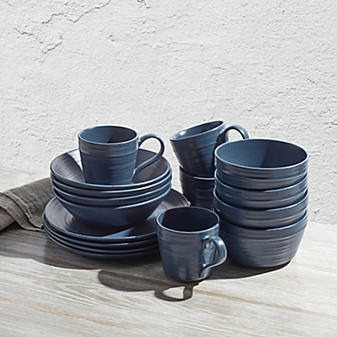 Bee &amp; Willow&trade; Milbrook 16-Piece Dinnerware Set in Blue. View a larger version of this product image.