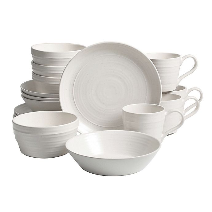 Shop Bee & Willow™ Home Milbrook 16-Piece Dinnerware Set in White from Bed Bath & Beyond on Openhaus
