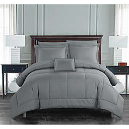 Joshuah 8-Piece Queen Comforter Set in Grey