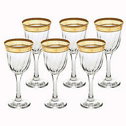 Lorren Home Trends Lorenzo Melania White Wine Glasses in Amber (Set of 6)