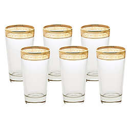 Lorren Home Trends Lorenzo Melania Highball Glasses in Amber (Set of 6)