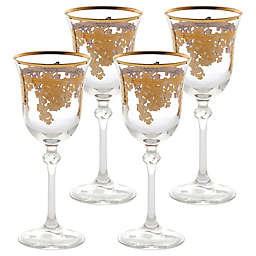 Lorren Home Trends Lorenzo White Wine Glasses in Gold (Set of 4)