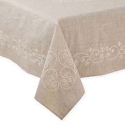 Saro Lifestyle Augustine Swirl Tablecloth in Natural