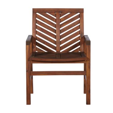 Forest Gate Olive Acacia Wood Outdoor Chairs in Dark Brown (Set of 2). View a larger version of this product image.