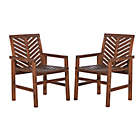 Alternate image 0 for Forest Gate Olive Acacia Wood Outdoor Chairs in Dark Brown (Set of 2)