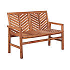 Alternate image 1 for Forest Gate Olive Outdoor Acacia Wood Loveseat Bench in Brown