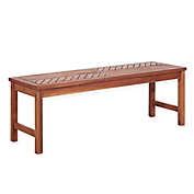 Forest Gate Olive Acacia Wood Outdoor Bench
