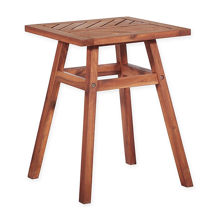 Forest Gate Olive Acacia Outdoor Side, Wood Patio Side Table