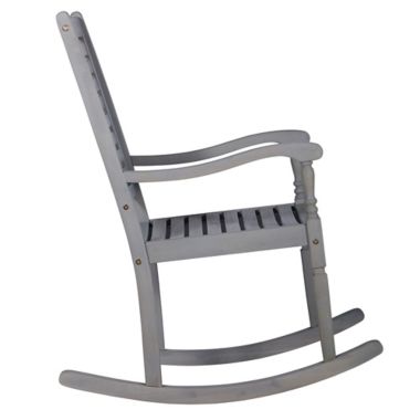 Forest Gate Eagleton Acacia Outdoor Deep Seated Rocking Chair in Grey Wash. View a larger version of this product image.