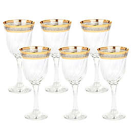 Lorren Home Trends Lorenzo Melania White Wine Glasses in Smoke (Set of 6)