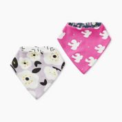 Tea Collection 2-Pack Reversible Cotton Bandana Bibs in Doves/Flowers