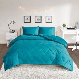 The 4 pc set includes: teal comforter queen bed bath beyond