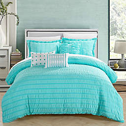 Chic Home Daza 10-Piece Queen Comforter Set in Blue