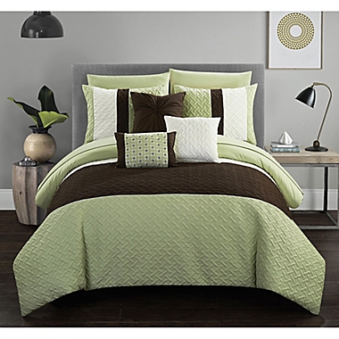 Shai 10-Piece King Comforter Set in Green. View a larger version of this product image.
