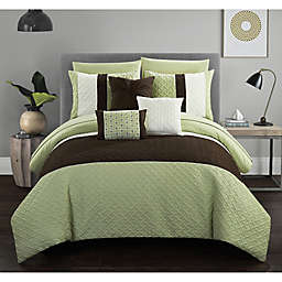 Shai 10-Piece Queen Comforter Set in Green