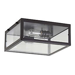 JONATHAN Y Grayson 12" Metal/Glass LED  Flush Mount in Oil Rubbed Bronze