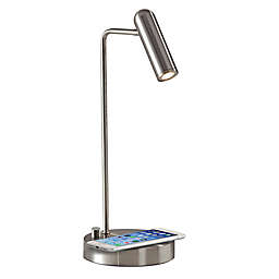 AdessoCharge Kaye LED Desk Lamp in Brushed Steel