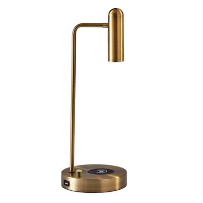 AdessoCharge Kaye LED Desk Lamp in Antique Brass