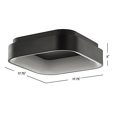 JONATHAN Y Rafael 17.7" Integrated LED  Metal Flush Mount Ceiling Light in Black. View a larger version of this product image.