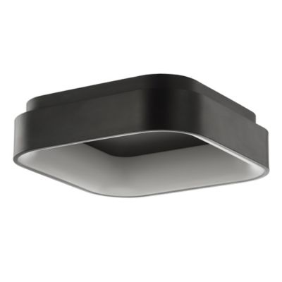 JONATHAN Y Rafael 17.7" Integrated LED  Metal Flush Mount Ceiling Light in Black