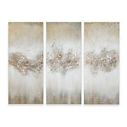 Madison Park Luminous Hand Painted 35-Inch x 15-Inch Wall Art Set in Taupe (Set of 3)
