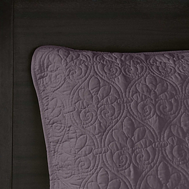 Madison Park Quebec 3-Piece Reversible Full/Queen Coverlet Set in Purple. View a larger version of this product image.
