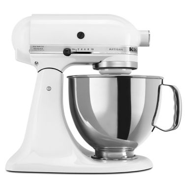 KitchenAid&reg; Artisan&reg; Series 5 qt. Tilt-Head Stand Mixer in White/Silver. View a larger version of this product image.