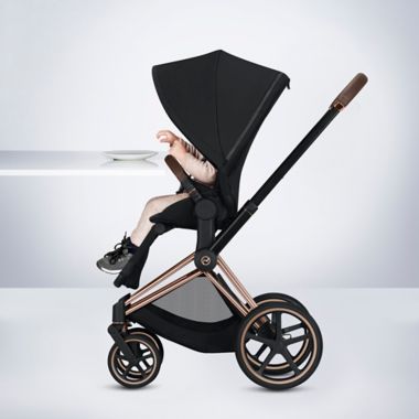 CYBEX PRIAM Stroller with Matte Black Frame and Premium Black Seat. View a larger version of this product image.