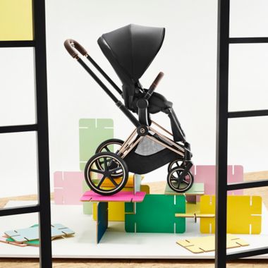 CYBEX PRIAM Stroller with Matte Black Frame and Premium Black Seat. View a larger version of this product image.