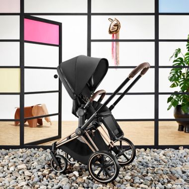 CYBEX PRIAM Stroller with Matte Black Frame and Premium Black Seat. View a larger version of this product image.