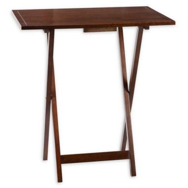 Farmhouse 5-Piece Oversized Snack Table Set in Walnut. View a larger version of this product image.