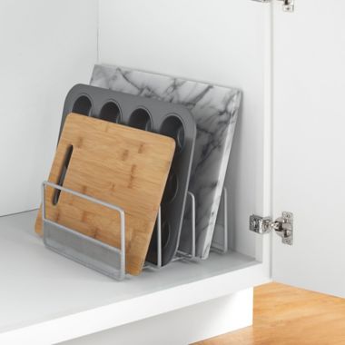ORG Vertical Mesh Organizer Rack in Brushed Silver. View a larger version of this product image.