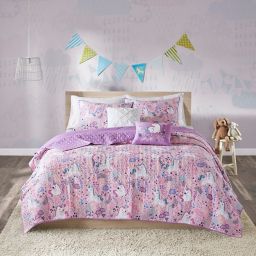 Urban Habitat Kids Lola Reversible Twin/Twin XL Coverlet Set in Pink