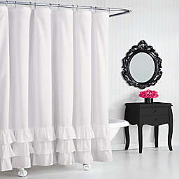 Betsey Johnson® Solid Ruffle Cloud White Shower Curtain