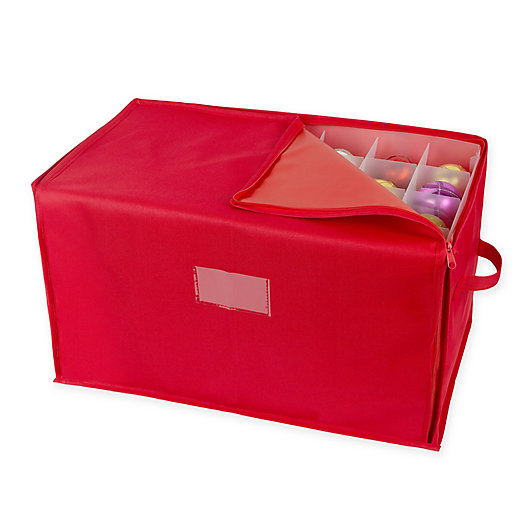 Alternate image 1 for Stackable Christmas Ornament Storage Box in Red